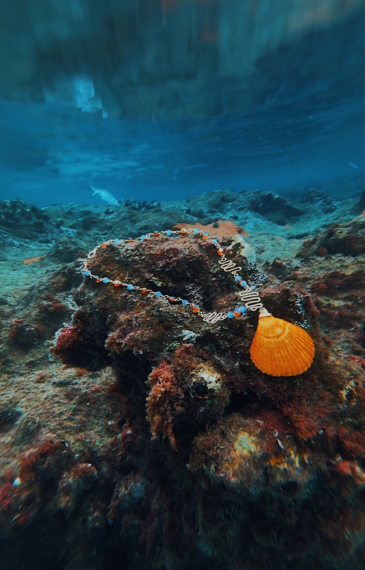 The Orange Scallop Light Code Necklace