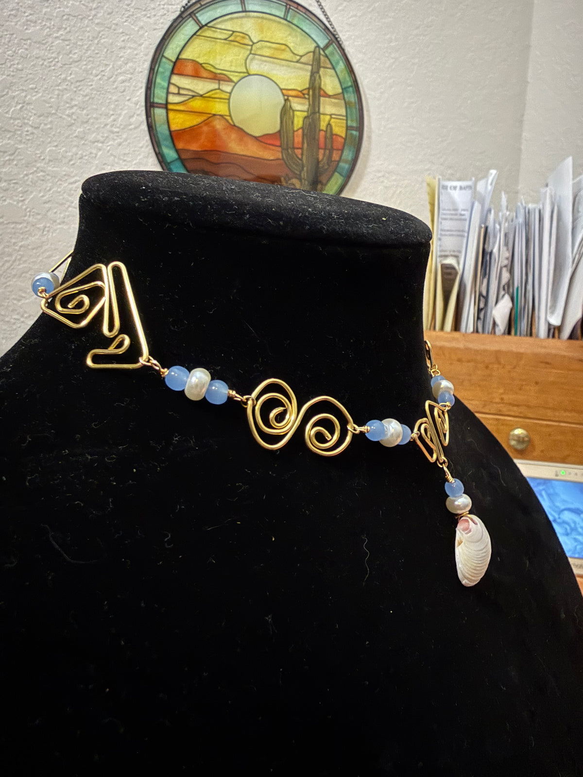 Blue light code necklace