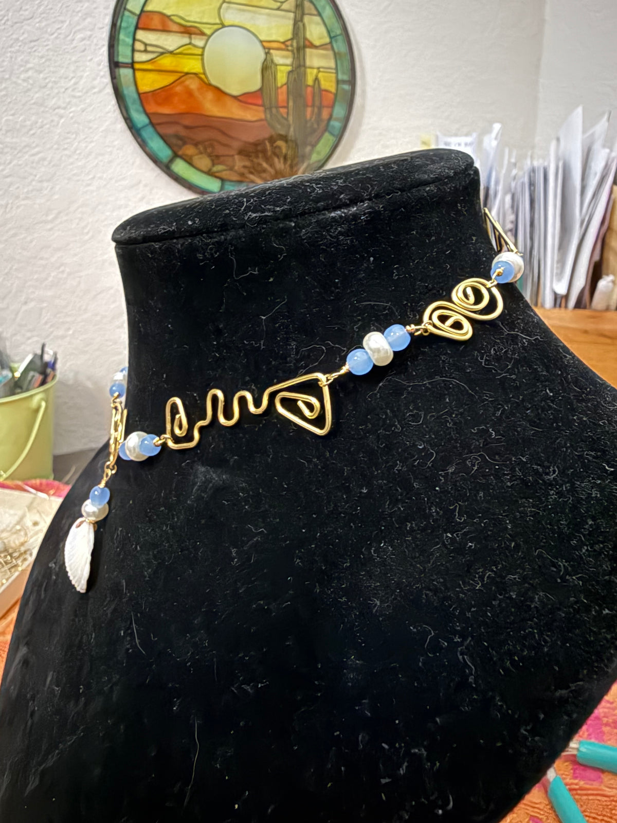 Blue light code necklace