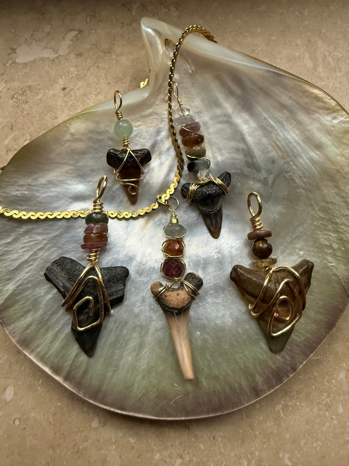 Light Code Shark Tooth Pendant
