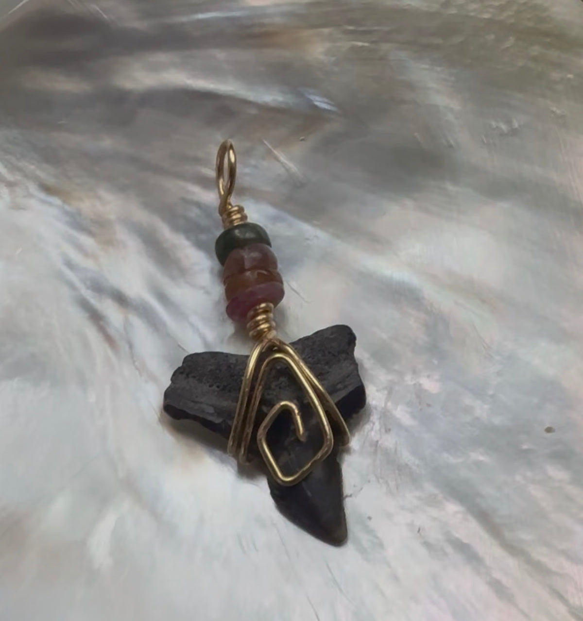 Light Code Shark Tooth Pendant