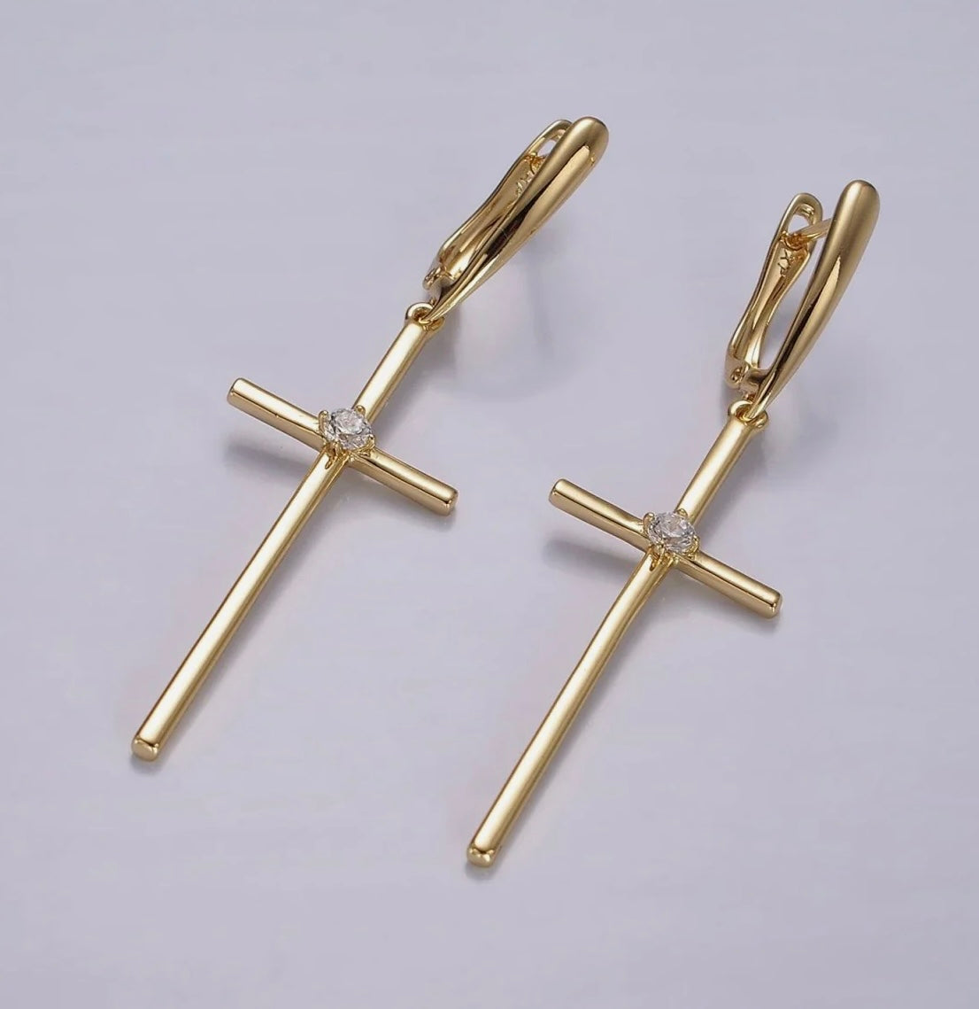 Mercy Cross Drop Earrings