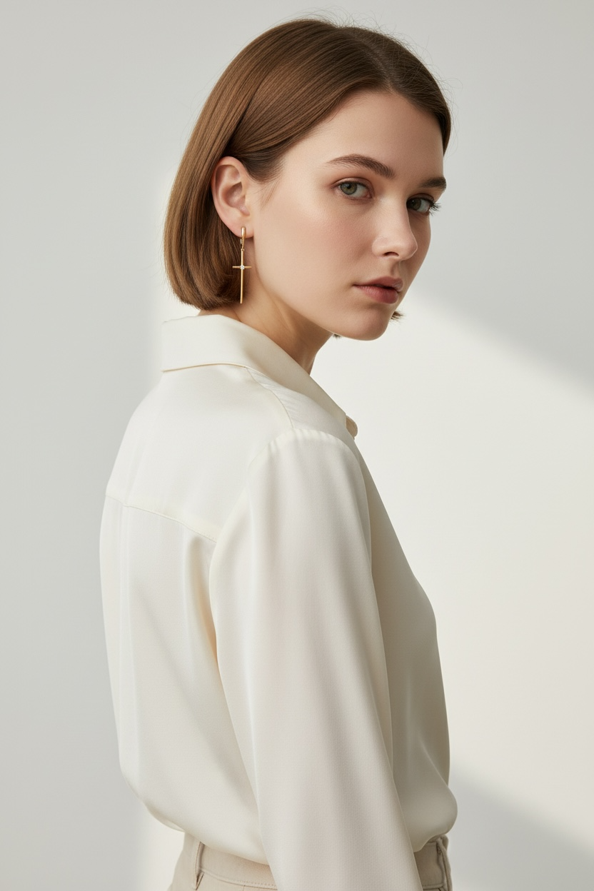 Mercy Cross Drop Earrings